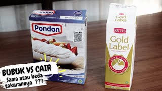 41. Whipped Cream Cair Vs Bubuk | Sama kah takarannya ???