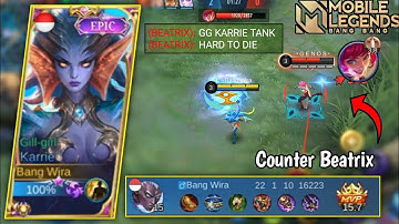 HOW TO COUNTER BEATRIX WITH KARRIE ITEM TANK ? KARRIE BEST BUILD 2022 - MOBILE LEGENDS