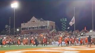 Mercer runs into the tunnel up 23-0 at halftime