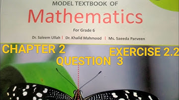 Class 6 NBF Book Maths Chapter 2 Exercise 2.2 Question No 3 @ummebilalclasses