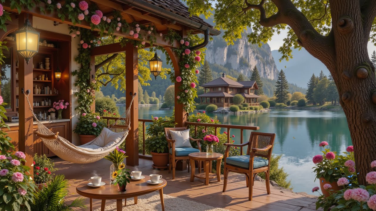 Позитивное Весеннее Утро — Спокойная Джазовая Музыка В Кофейне Spring Coffee Shop Создает Атмосферу