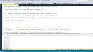 SQL SERVER   9 SORU  VE ÇÖZÜMÜ  (Veri tabanı 2. ödev)