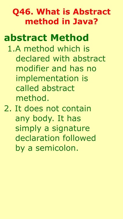 46 What is Abstract method in Java? - YouTube