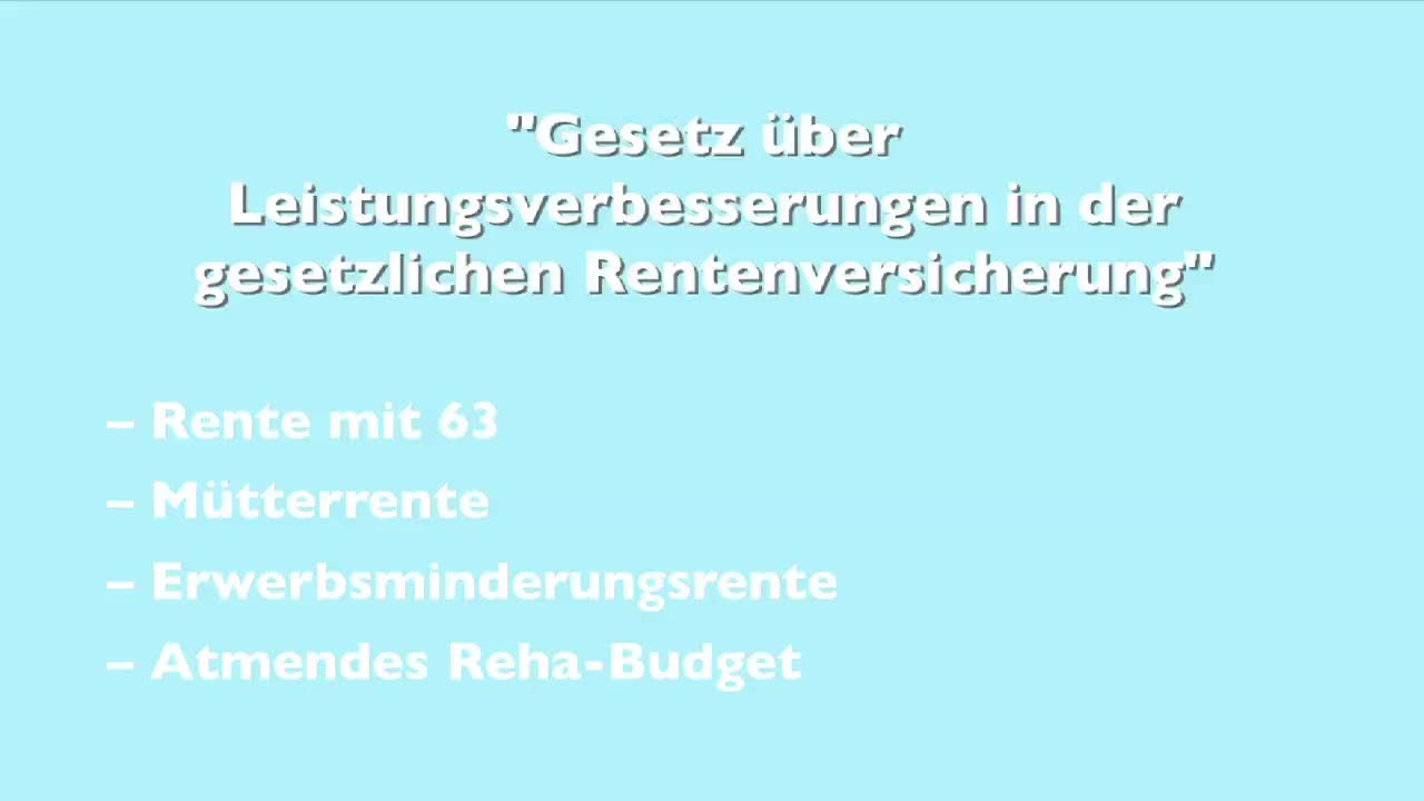 Update VdK TV: Das neue Rentenpaket I -- Rente mit 63 und Mütterrente