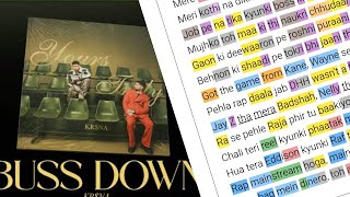 Buss down - Krsna ft.Raftaar || rhyme scheme 