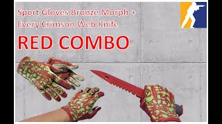 Sport Gloves Bronze Morph All Crimson Web Knife Red Combo Cs2 Showcase