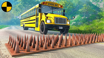 Cars vs Spikes Trap & Tire Service 😱 BeamNG.Drive