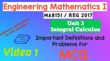 MCQ - Engg Maths 1 - Unit 3  - Part 1