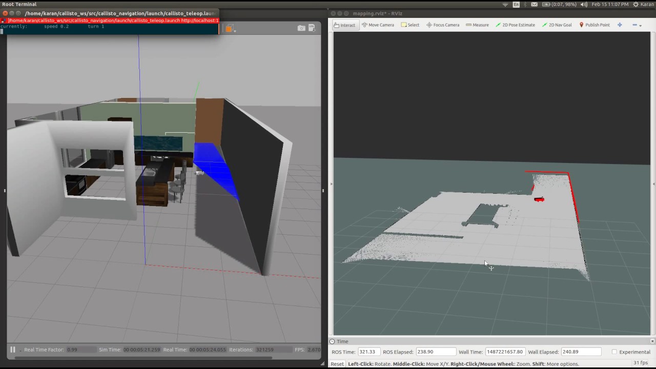 Mapping with Callisto Rover using ROS Kinetic