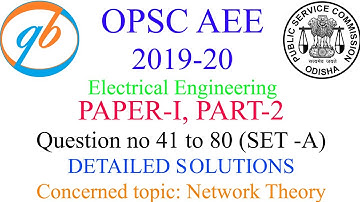 Paper-I || Part 2|| #OPSC​ AEE Electrical Engineering 2019-20