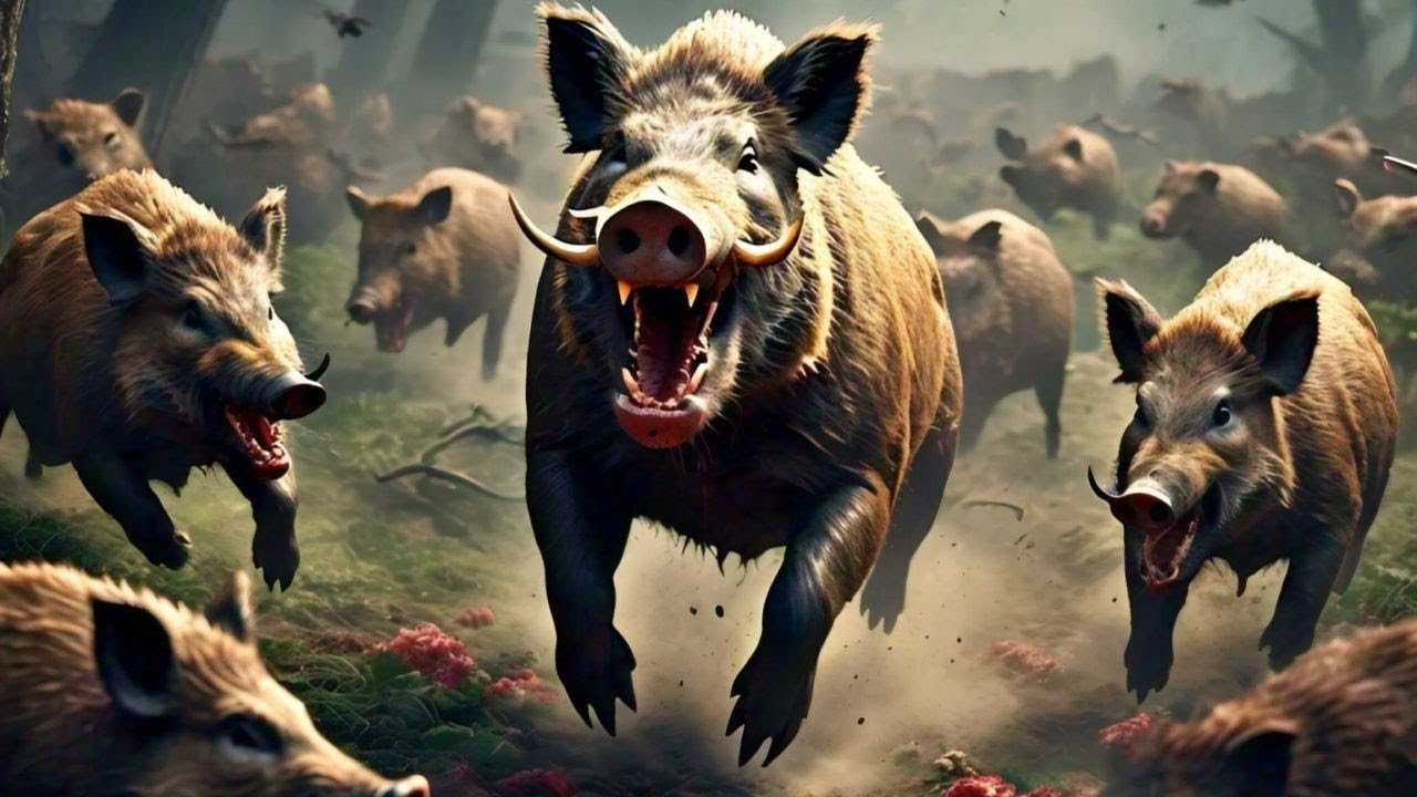 Wild Pig Species & Their Piglets! Super Pigs the Unstoppable Hybrid he Invasion of Super Pigs After