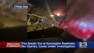 Fire Engulfs Abandoned Rowhome In Philadelphia's Kensington Section