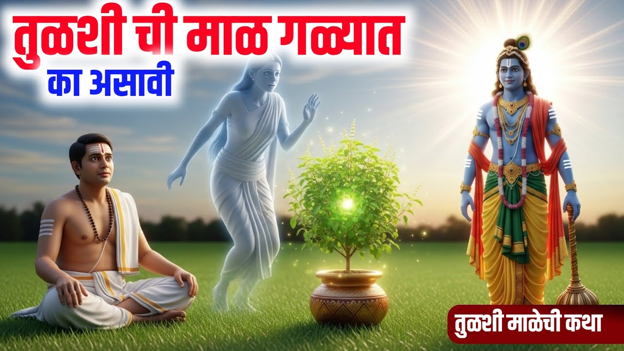 🙏 तुळशीची माळ गळ्यात घातल्याने काय होते? || पद्मपुराणातील अद्भुत कथा ✨ || 