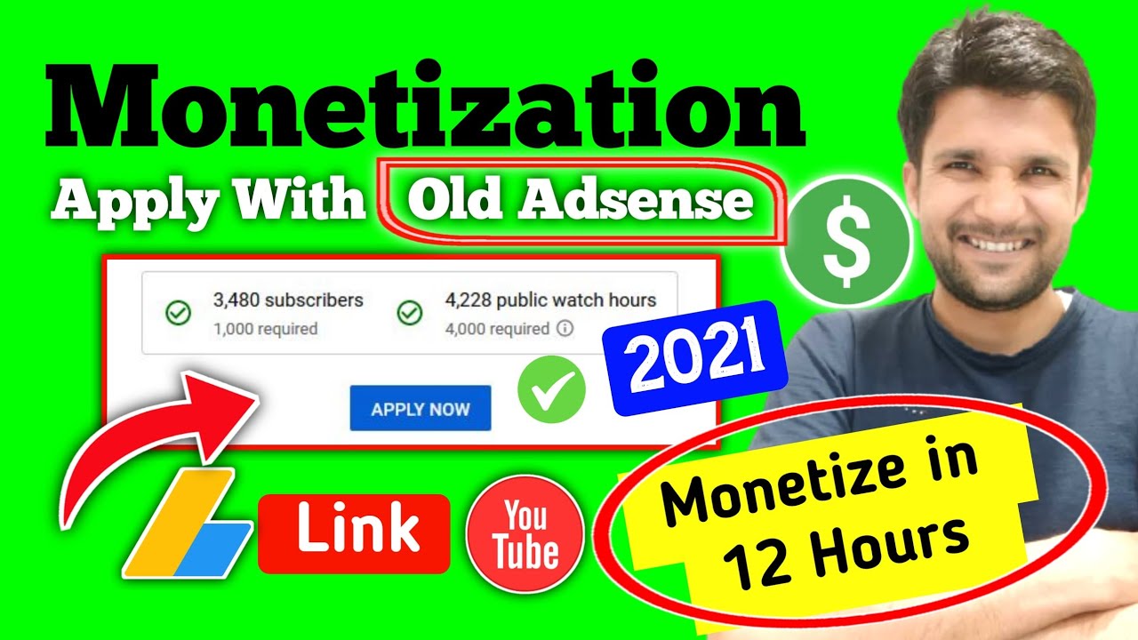 2021 | How To Apply For YouTube Monetization With "OLD ADSENSE" | Apply ...