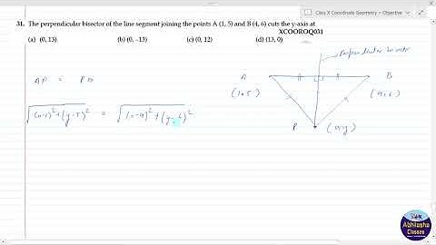 XCOOROQ031 _ The perpendicular bisector of the line segment joining the points A (1, 5) and B (4, 6)
