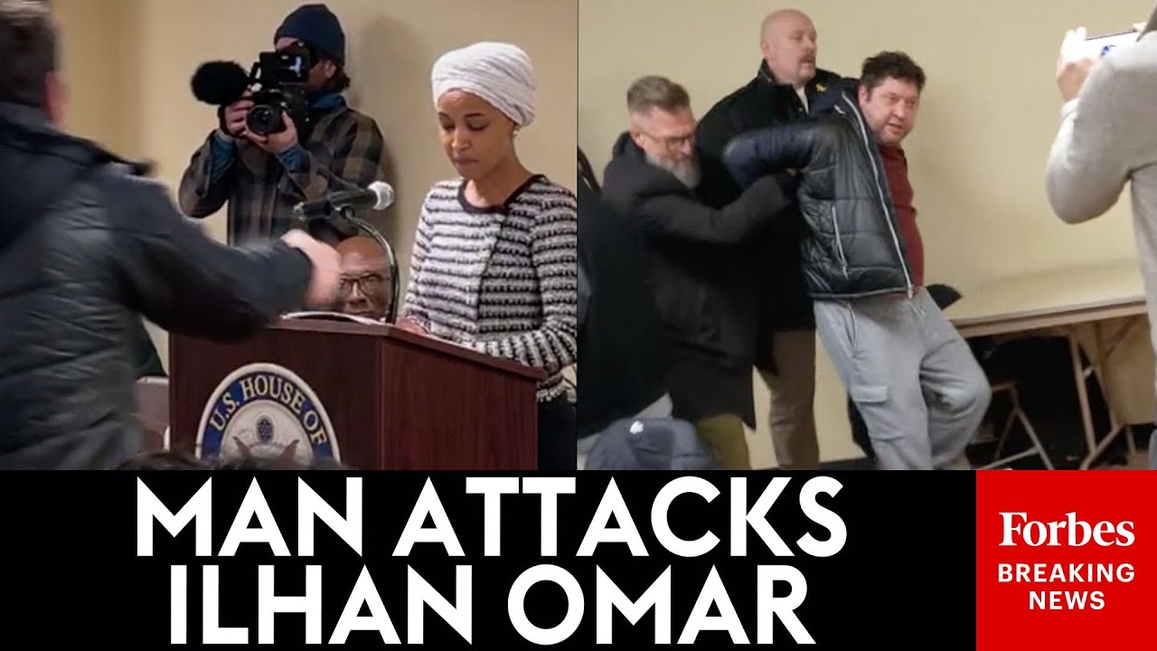 SHOCK MOMENT: Man Attacks Ilhan Omar At Town Hall With Unknown Liquid, Is Tackled And Captured