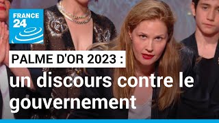 Palme d’or 2023 : le discours de Justine Triet contre le gouvernement • FRANCE 24