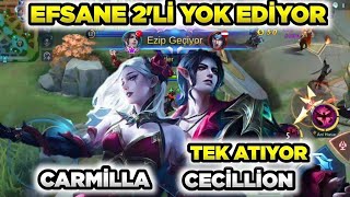 EFSANE 2'Lİ CECİLİON VE CARMİLLA 1 SANİYEDE TEK ATIYOR EFSANE BİR MAÇ Mobile Legends SENSEY