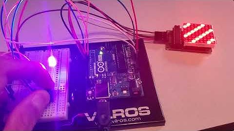 Arduino Project: LED 8x8 Matrix and RGD LED Controlled By Potentiometer