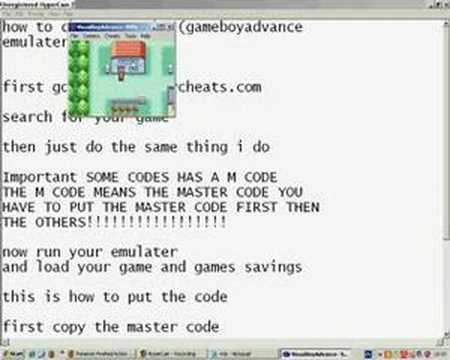 how to put cheats on VisualBoyAdvance