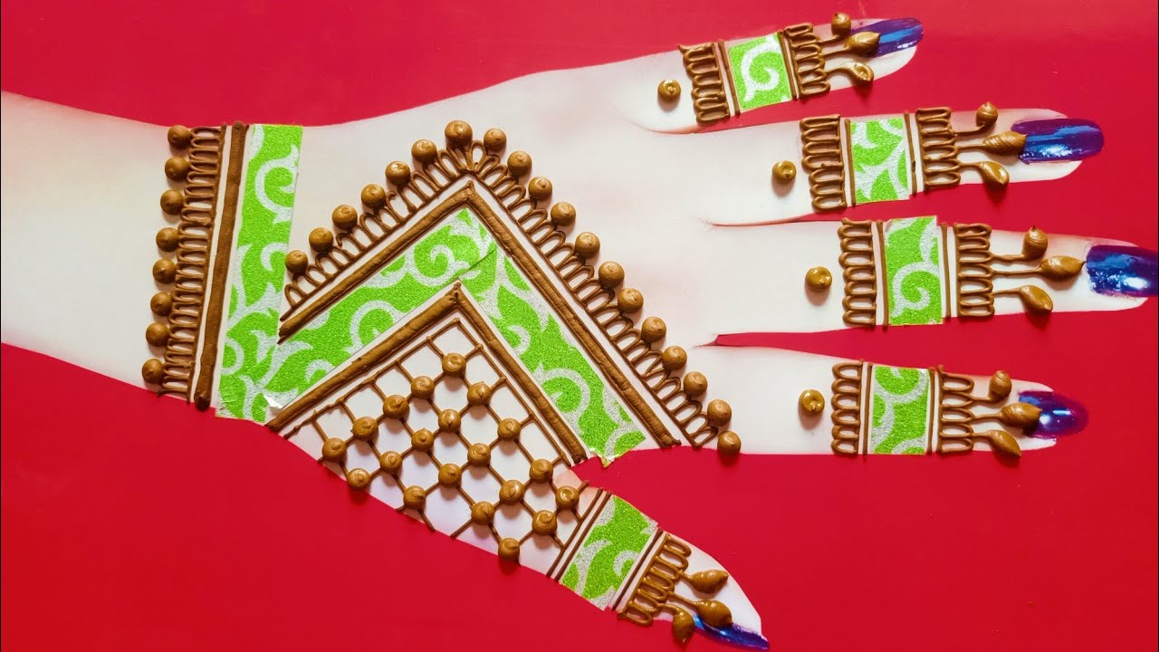 New easy mehndi trick with cellotape mehandi ka design mehndi