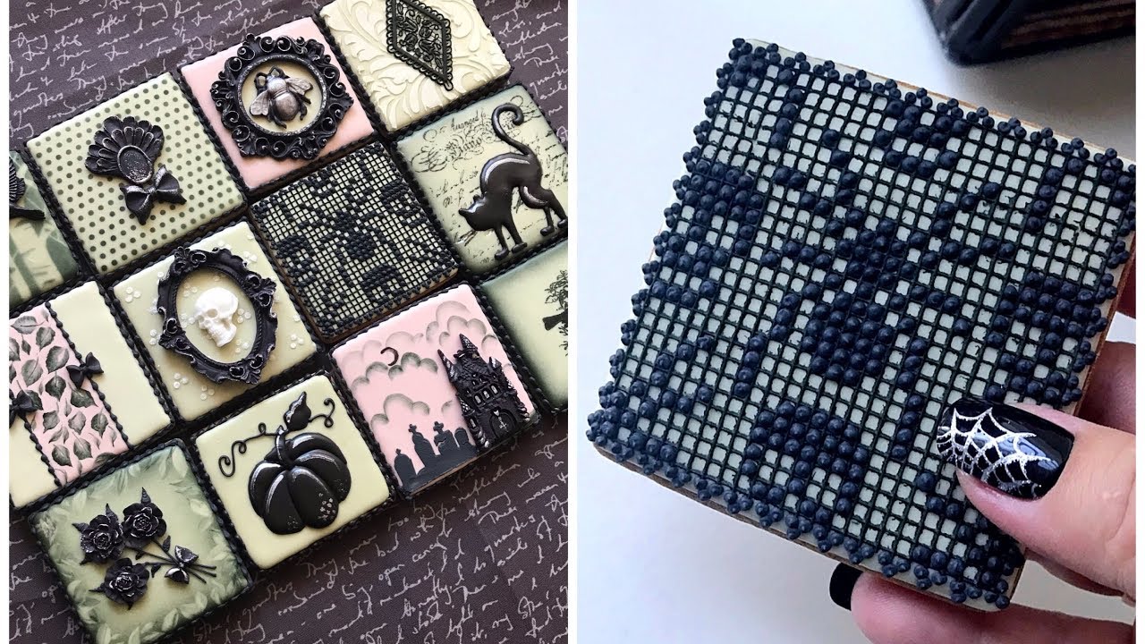 Elegant Halloween Cookies 🕷💀🖤