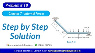 7–18. Determine the internal normal force, shear force, and the moment #statics