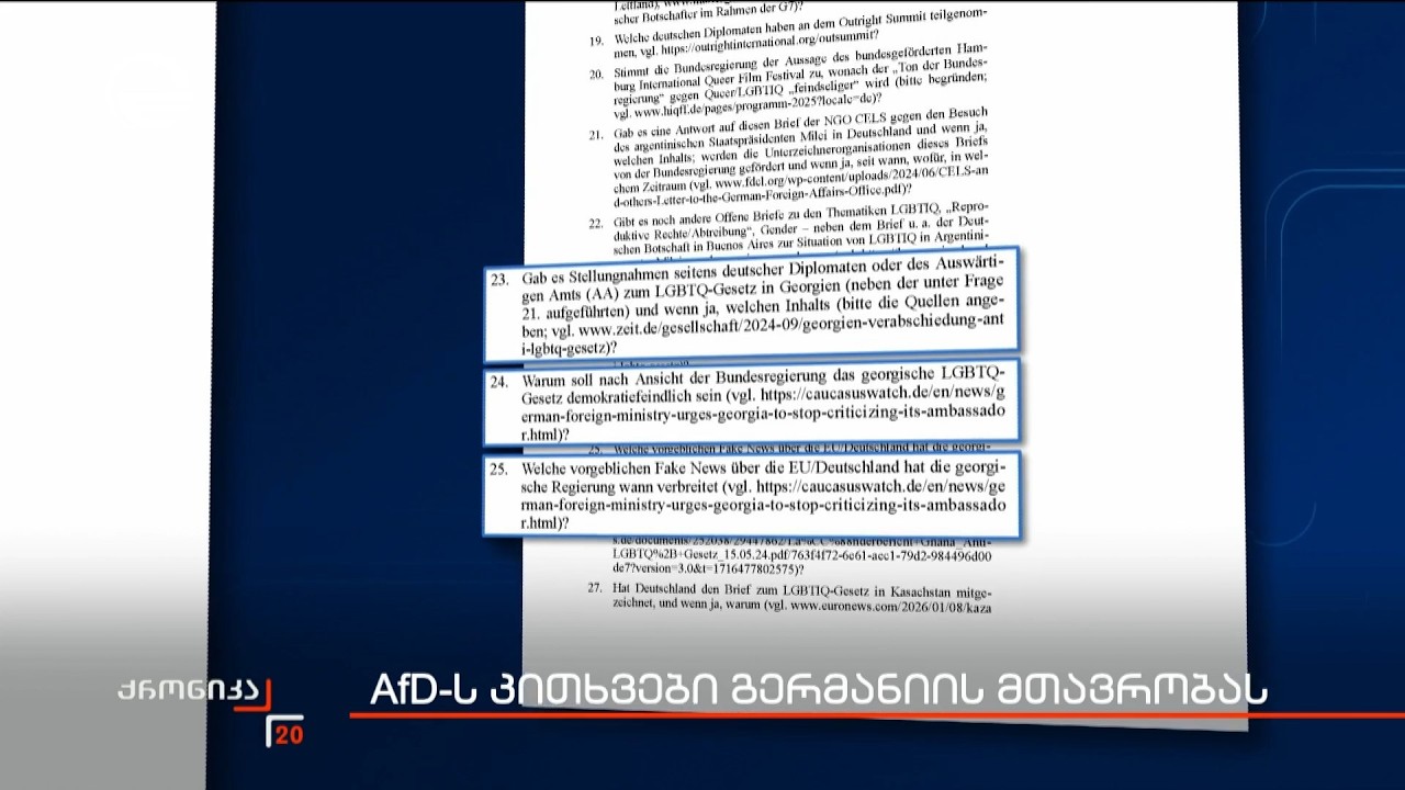 AfD-ს კითხვები გერმანიის მთავრობას