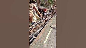 Curtail Bars fixing at bottom side of beam by steel Fixers #construction #steelreinforcement