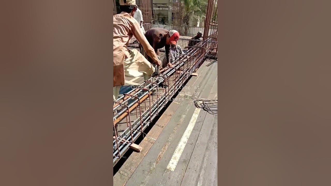 Curtail Bars Fixing At Bottom Side Of Beam By Steel Fixers curtail-bars-fixing-at-bottom-side-of-beam-by-steel-fixers