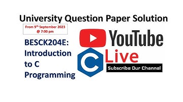 VTU | BESCK204E: Introduction to C Programming | University Question Paper Solution