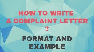 HOW TO WRITE A COMPLAINT LETTER ? //Formal Letter // Easy Learning With Himaal