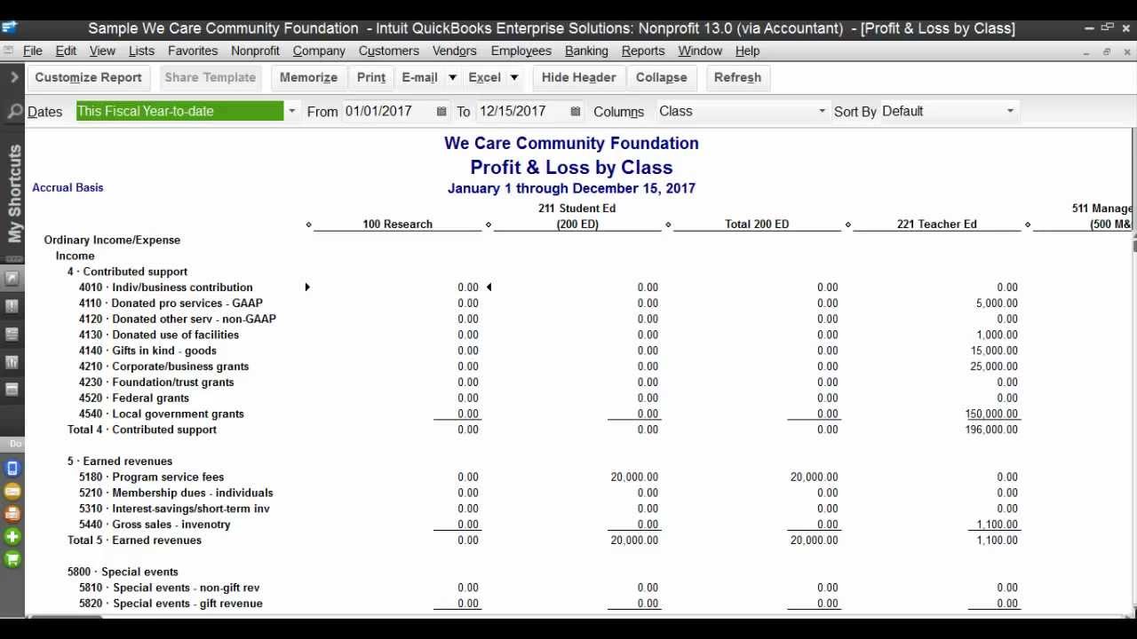 RPPC Inc - QuickBooks Enterprise NonProfit Review Using 