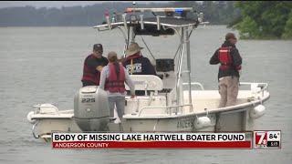 Body of missing Lake Hartwell boater found, officials say