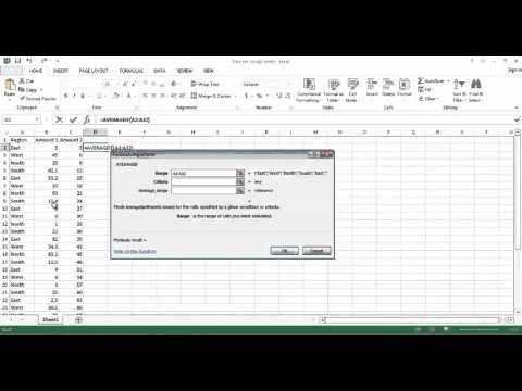 How to use the function "AVERAGEIF" on Excel 2013