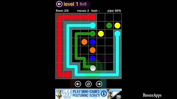 ‪Flow Free 8x8 level 1 (Regular Pack Medium)‬