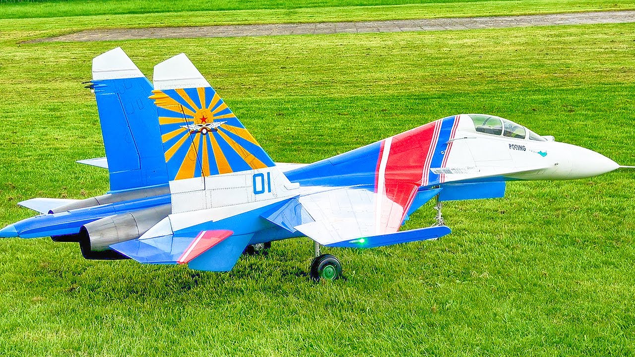 SUPER BIG RC RUSSIAN SU27 FLANKER SCALE MODEL TURBINE JET FLIGHT