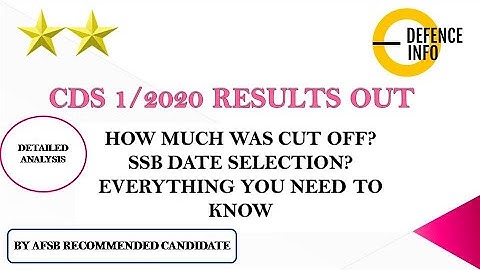 CDS 1/2020 Written Results Out|| Cut Off Marks|| SSB Dates and Everything You neeed to know