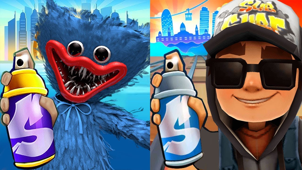 Subway Surfers Barcelona 2022 Jake Dark Outfit vs Huggy Wuggy Poppy Subway Run Gameplay HD