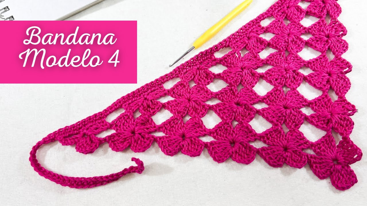 Bandana em crochê módulos sem arremate | Bya Ferreira
