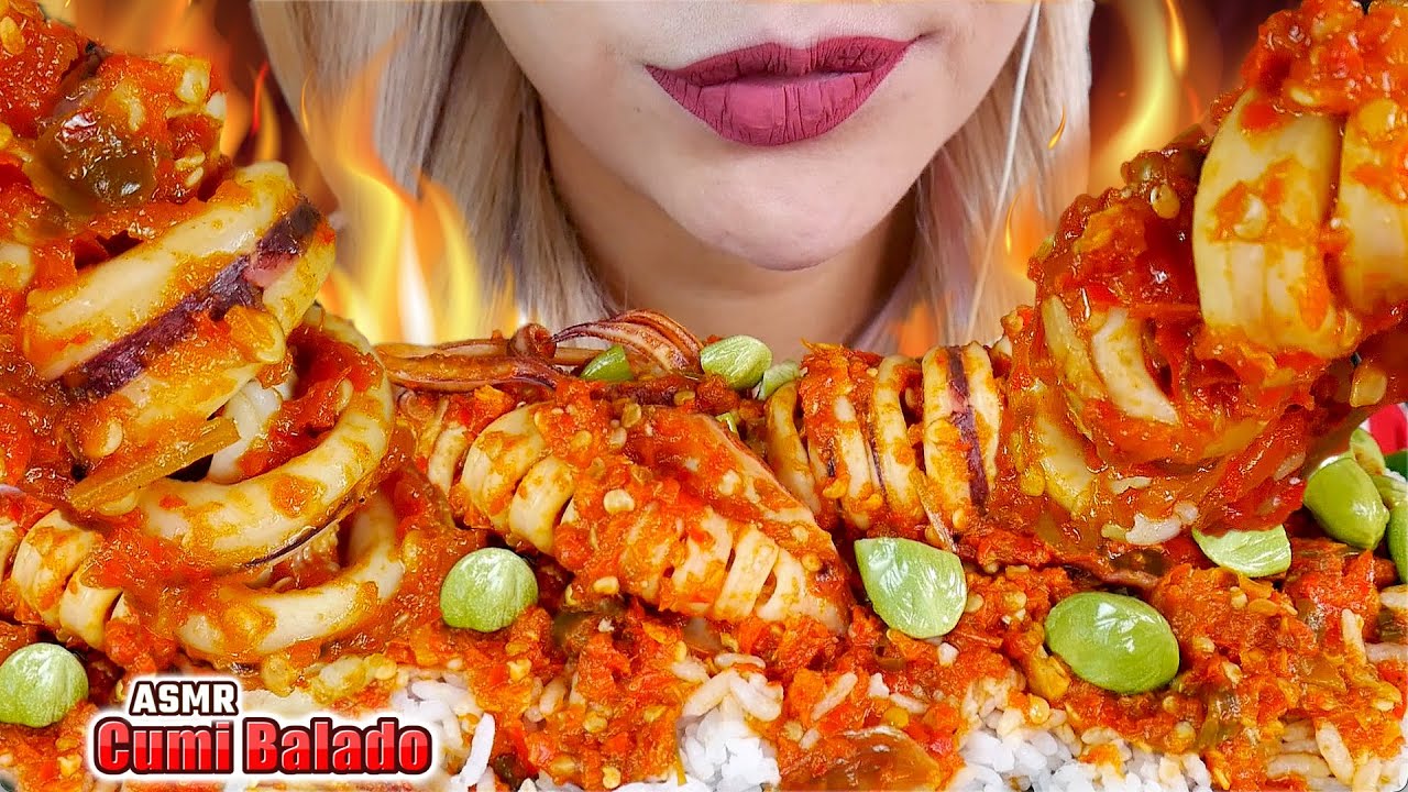 ASMR 🔥🦑CUMI PETE BALADO PEDAS😋 SPICY SQUID WITH STINKY BEAN