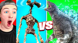 Reacting to GODZILLA vs SIRENHEAD! (REAL LIFE)