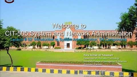 lec-1  Introduction | CIT-505 System and Network Administration