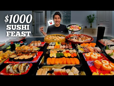 $1000 Sushi Mukbang!   INSANE Sushi Eating Challenge!   Sushi Delivery Feast!