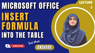 How To Insert Formula Into The Table Microsoft Word Tutorials
