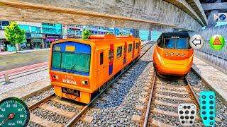 All New ✨ Orange Subway Train🚝 Vs Bullet Train🚅 Drag Race🏁 3d Driving Class game play video #cargame screenshot 1