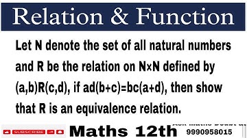 Relation defined by (a,b)R(c,d), if ad(b+c)=bc(a+d), then show that R is an equivalence relation.