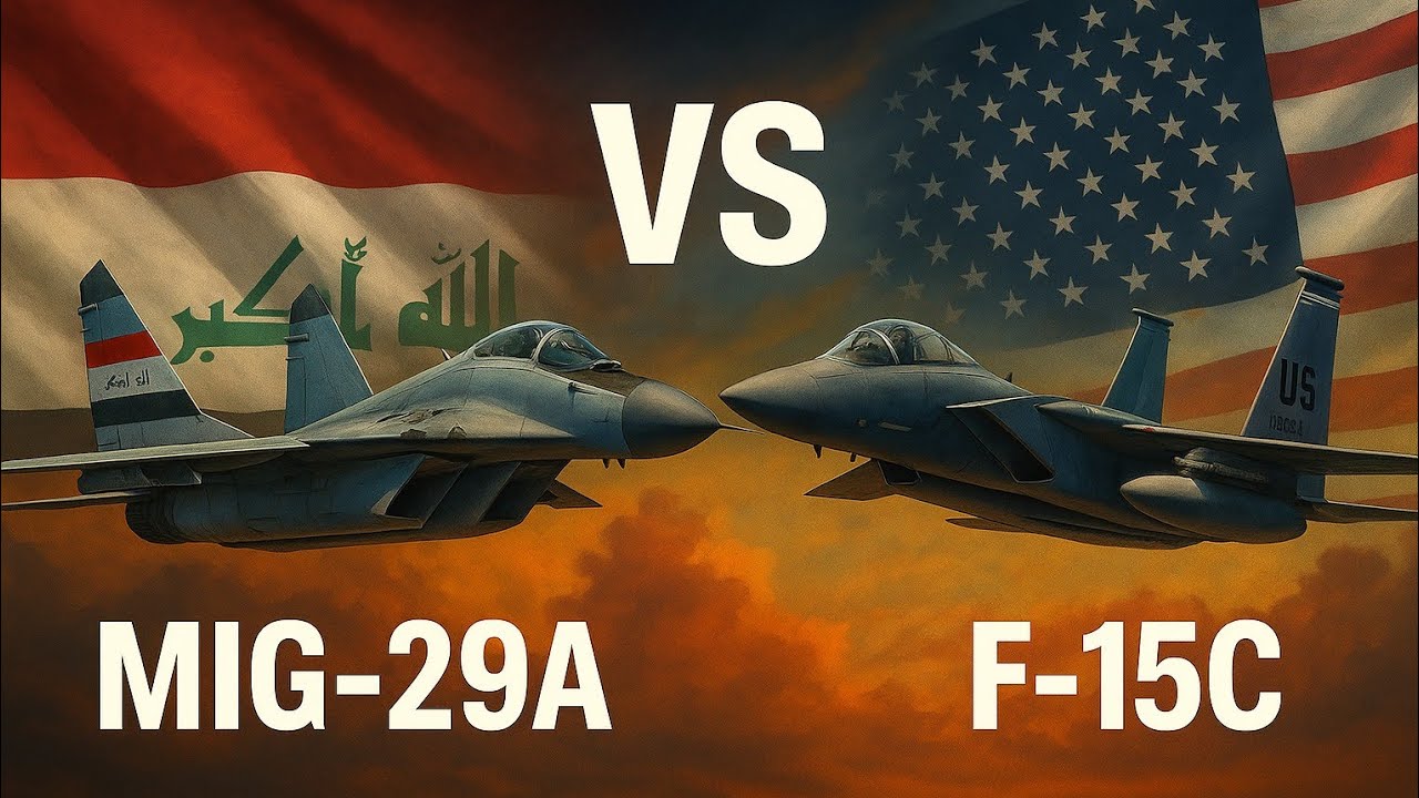  طائرات MIG_29A العراقية VS طائرات F_15C و F_16C الأمريكية في معركة عاصفة الصحراء (حرب الخليج) 1991