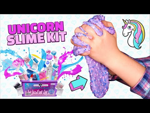 تجربة Unicorn Slime Kit مجموعة سلايم اليونيكورن اصنع عينات سلايم مميزة وامزجها معا 