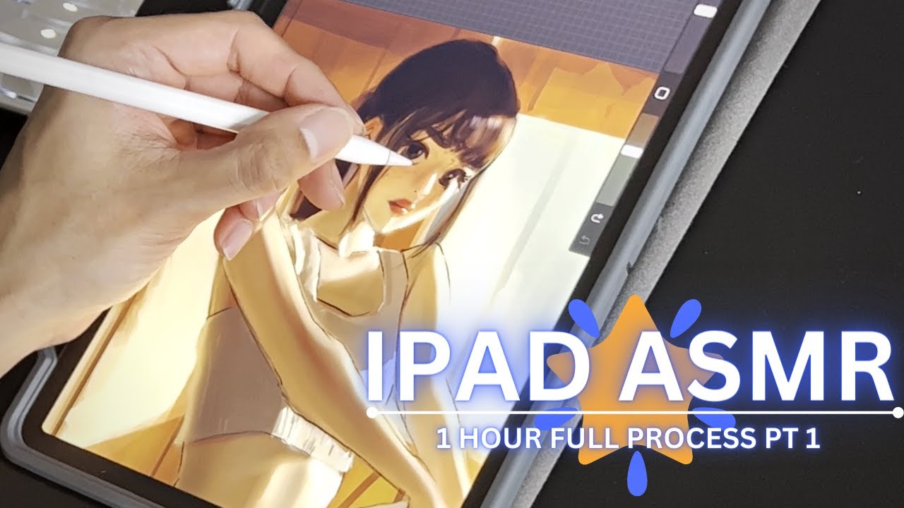 IPAD ASMR | 1 Hour Cute Anime Girl Light Study | Part 2 - YouTube